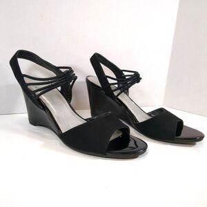 Impo Vanolo Women's Black Wedge Sandals , Size 7-1/2M